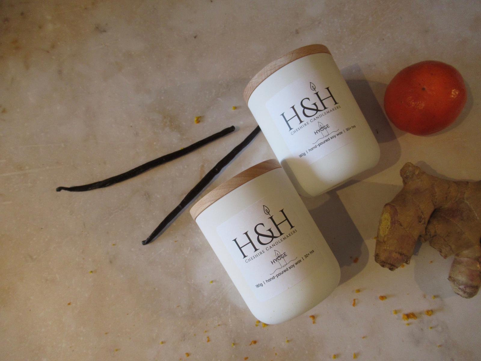 Hygge Candle | Coconut, Vanilla & Ginger Soy Wax Candle – H & H